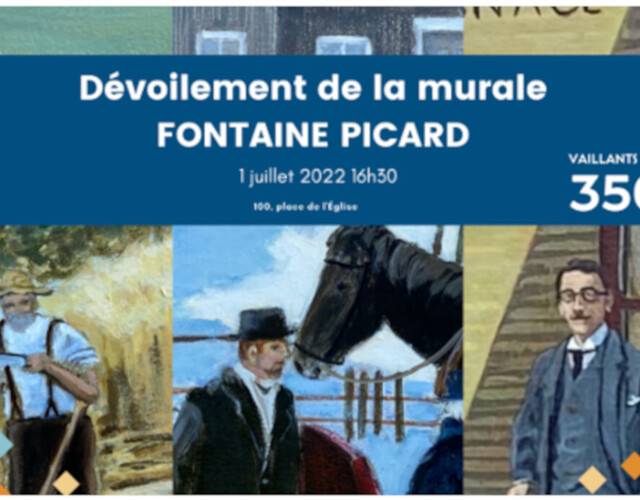 Dévoilement de la murale FONTAINE PICARD et 5 à 7 d'ouverture des Fêtes