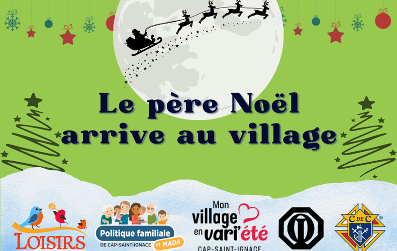 Le père Noël arrive au village