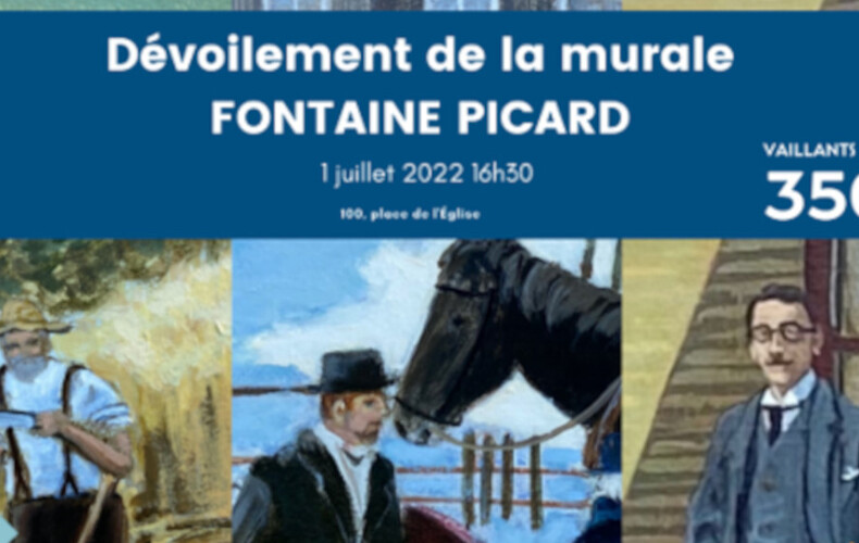 Dévoilement de la murale FONTAINE PICARD et 5 à 7 d'ouverture des Fêtes